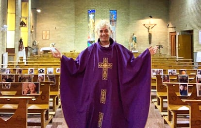 El sacerdote Javier Sánchez, en una imagen facilitada por el Arzobispado de Zaragoza.