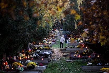 Una vista de un cementerio en Bratislava