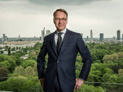 Jens Weidmann, presidente del Bundestag, en Fráncfort (Alemania), antes de la entrevista celebrada el 10 de mayo.