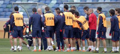 Entrenamiento de la selección española de fútbol durante el pasado Mundial de Sudáfrica.