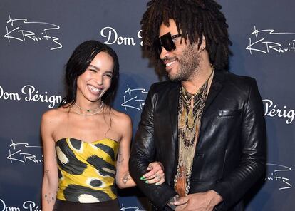 Zoe Kravitz y su padre, Lenny Kravitz, en una fiesta en Nueva York en septiembre de 2018.
