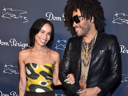 Zoe Kravitz y su padre, Lenny Kravitz, en una fiesta en Nueva York en septiembre de 2018. 