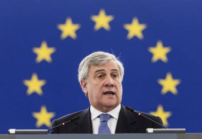 El presidente del Parlamento Europeo, Antonio Tajani, este mi&eacute;rcoles en Estrasburgo