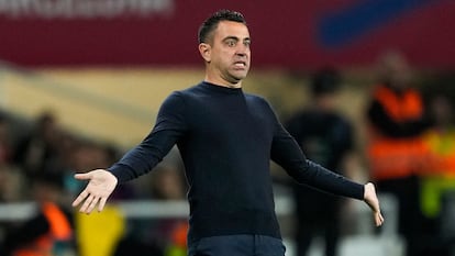 Xavi, durante un partido del Barcelona de esta temporada.