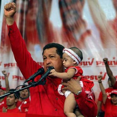 Hugo Chávez, durante un acto electoral en Caracas.
