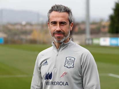 Jorge Vilda, entrenador de la selección femenina de fútbol, esta semana en un entrenamiento en la Ciudad del Fútbol de Las Rozas (Madrid).