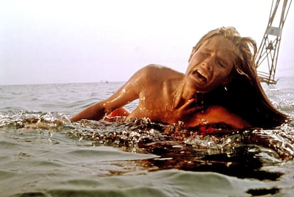Image from the opening scene of the film 'Jaws'.