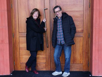 Rosa Renom y Jordi Boixaderas en la presentación el lunes en el Lliure de 'Casares-Camus: una història d'amor'.