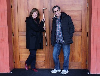 Rosa Renom y Jordi Boixaderas en la presentación el lunes en el Lliure de 'Casares-Camus: una història d'amor'.