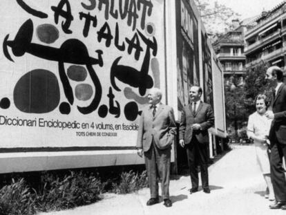 Miró i esposa, Joan Salvat i Vicens, el 1968, quan el 'Salvat Català'.