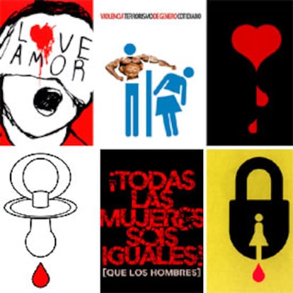 Algunos de los carteles diseñados para los mupis que adornan las calles de Gijón.