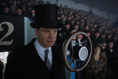 El actor Colin Firth en un fotograma de <i>El discurso del rey</i>.