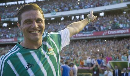 Joaquín, en su presentación con el Betis.