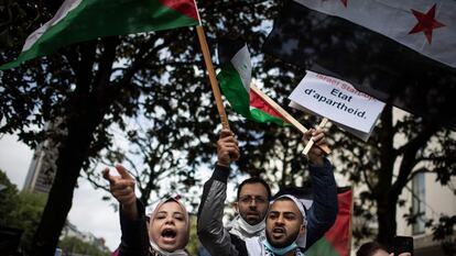 Manifestación en favor de los palestinos, el pasado 15 de mayo en Nantes, Francia.
