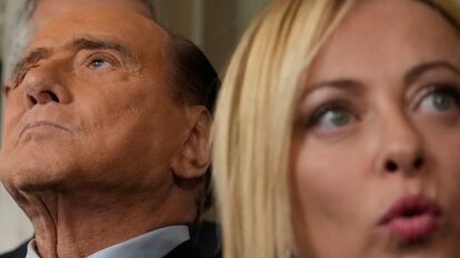 Silvio Berlusconi y Giorgia Meloni, en octubre de 2022.