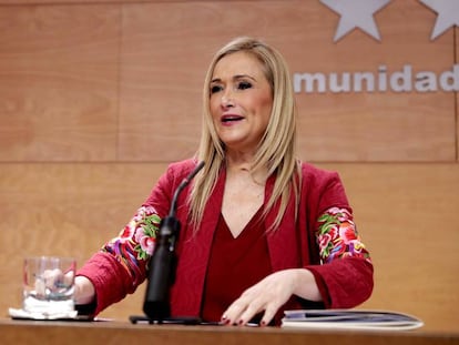 Cristina Cifuentes, durante la rueda de prensa del pasado viernes.