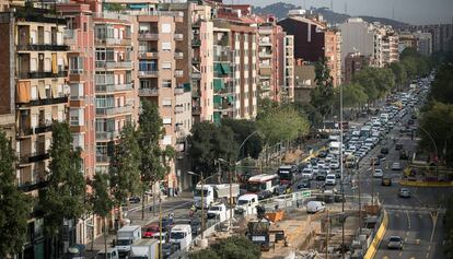 Embús a la Meridiana, en obres.