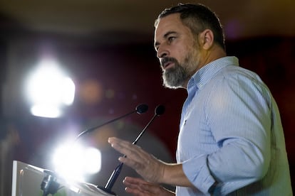 El presidente de Vox, Santiago Abascal, en un acto en Toledo el pasado sábado.