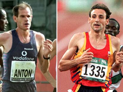 Abel Antón (a la izquierda) y Fermín Cacho, durante dos pruebas deportivas.