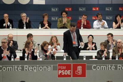 El secretario general del PSM, Tomás Gómez, durante el comité regional del partido celebrado ayer.