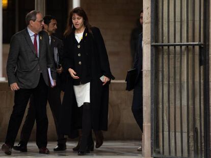 El presidente Quim Torra y la consejera Laura Borràs.