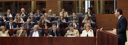 Tomás Gómez, durante su intervención en la segunda jornada del debate de investidura.