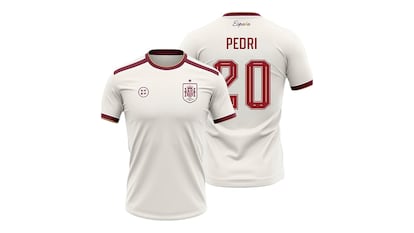 Spain merchandising world cup 2026 on white background.