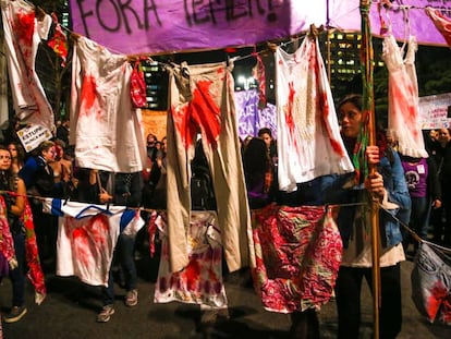 Ato contra a cultura do estupro em S&atilde;o Paulo no ano passado.