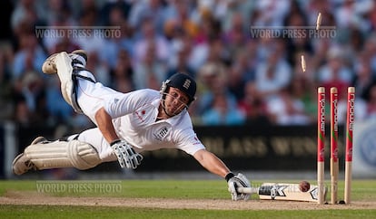 Foto tomada por el británico Gareth Copley del jugador inglés de cricket Jonathan Trott, en el torneo Ashes de Londres, en agosto.
