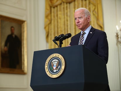 El presidente de Estados Unidos, Joe Biden, durante una comparecencia en la Casa Blanca.