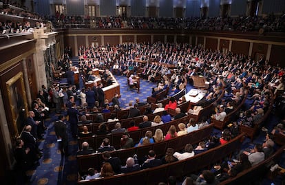 Cámara de Representantes en su primer día de la nueva legislatura congreso Estados Unidos