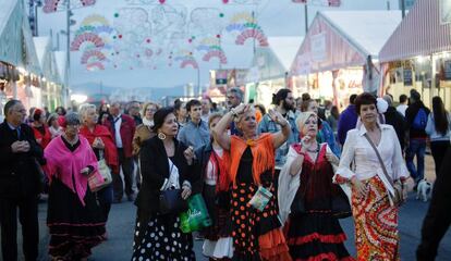 Ambiente en la Feria de Abril catalana.