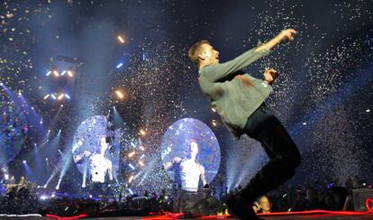 Chris Martin,cantante de Cold Play, en un concierto del grupo en Madrid.