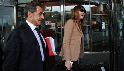 Sarkozy y Bruni, a su llegada a Barcelona el pasado 18 de junio.