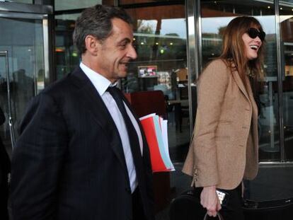 Sarkozy y Bruni, a su llegada a Barcelona el pasado 18 de junio.