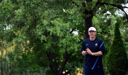 Laurent Blanc, en la concentración de Francia.