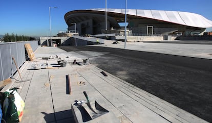 Estado de las obras del estadio Wanda Metropolitano, el 11 de septiembre de 2017.