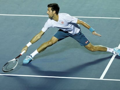 Djokovic durante un entrenamiento