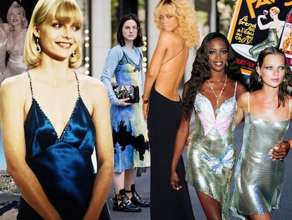 En el collage, Courtney Love, Marilyn Monroe, Michelle Pfeiffer, Maria Barteczko, Rihanna, Naomi Campbell y Kate Moss.