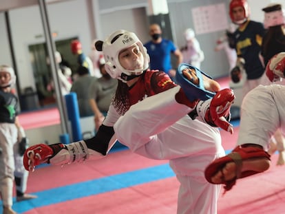 Adirana Cerezo, el pasado miércoles durante un entrenamiento de preparación para el preolímpico.