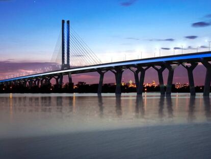 Nuevo puente de Champlain, construido por ACS en la frontera entre Estados Unidos y Canadá.