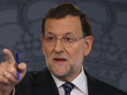 Mariano Rajoy en el Palacio de la Moncloa.