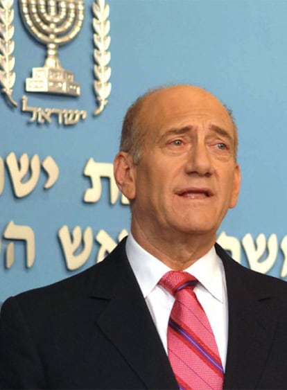 Ehuid Olmert, durante su comparencia ante la prensa.