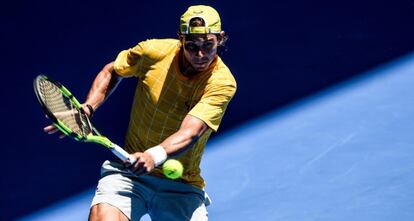 Nadal, durante un entrenamiento en Melbourne.