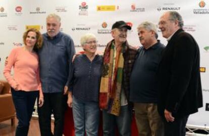 El equipo de la película, el viernes, en Valladolid.