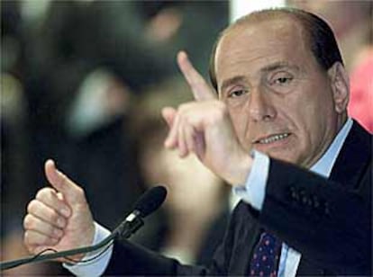 Silvio Berlusconi, durante una reunión de empresarios en Roma.