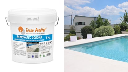 Esta pintura para renovar las superficies y bordes de la piscina es de fácil aplicación y antideslizante.