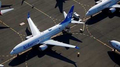 Un avión de Air Europa en un aeropuerto de Estados Unidos.