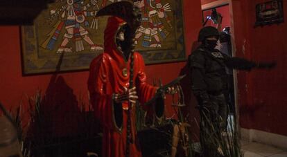 El altar a la Santa Muerte.