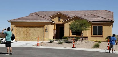 A casa de Stephen Paddock, na &uacute;ltima ter&ccedil;a-feira, em Mesquite, Nevada